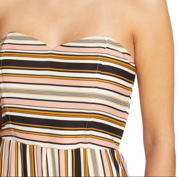 Leith Strapless Striped Wide Leg Jumpsuit Size Large - Picture 3 of 13